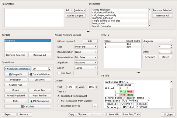 Neural Network Modeling Window