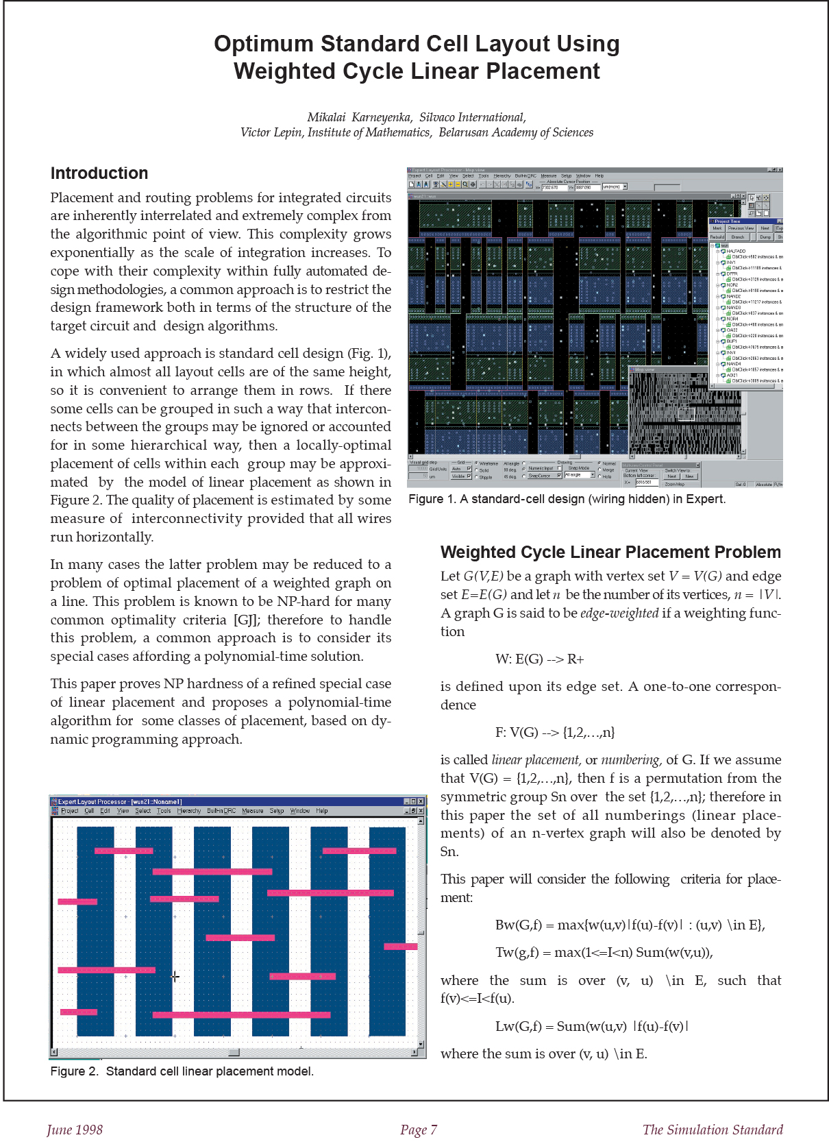 Optimum Standard Cell Layout Using Weighted Cycle Linear Placement Silvaco